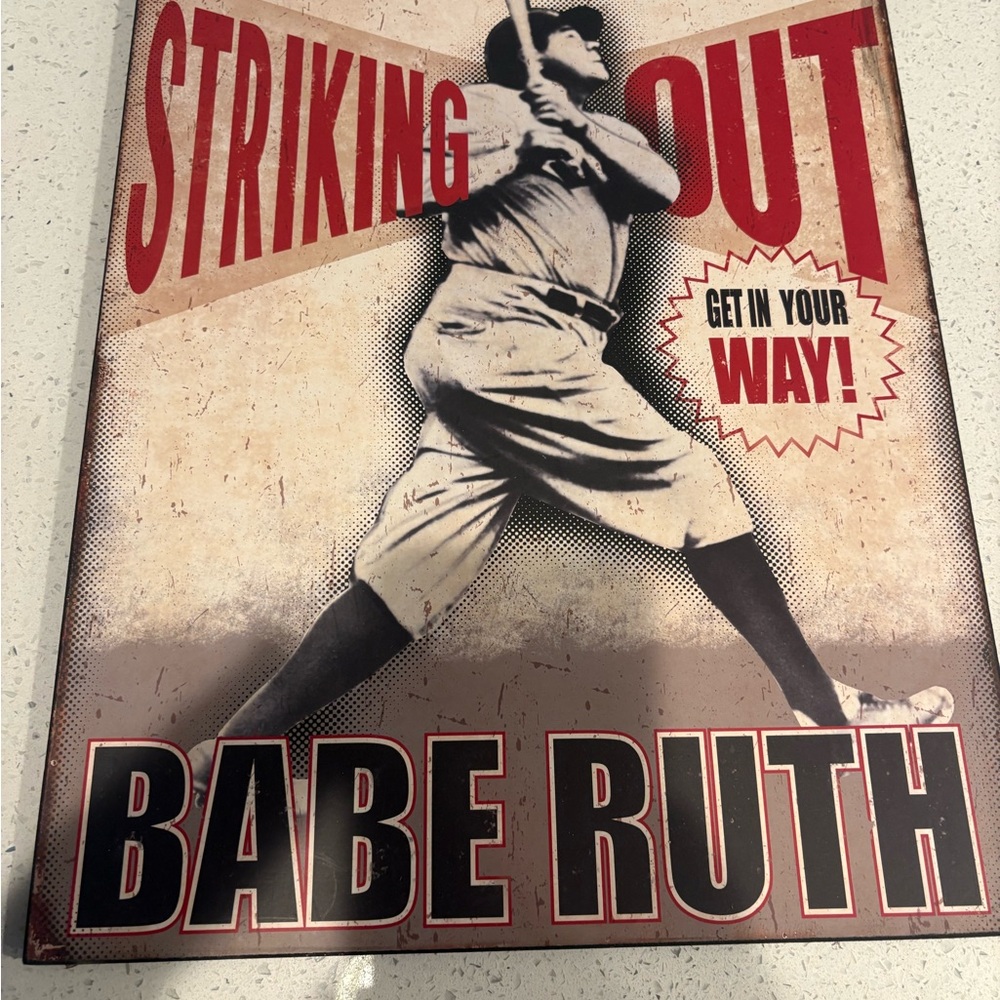 Vintage Baseball Wall Art - Black and Red